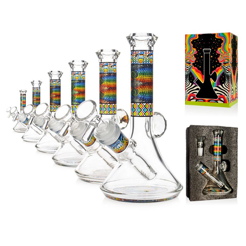 Glass Beaker Bong 18 cm Mixed Colors Gift Box