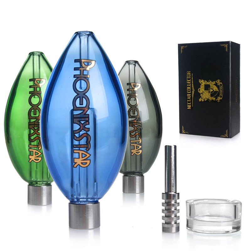 Phoenix Star Glass Mini Nectar Collector Kit with Titanium Nail & Wax Dish – Portable Dab Kit