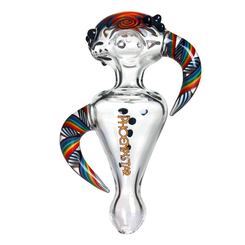 Phoenix Star Hand Pipe Color Glass With Helix Function