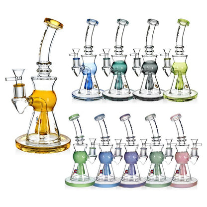 Phoenix Star Glass 9.5 inches with showerhead perc mixed colors