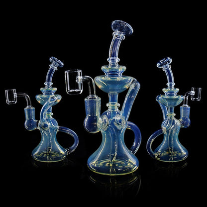 Phoenix Star Glass Recycler Silver Fumed Height: 8 inches