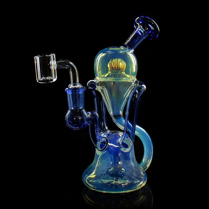 Phoenix Star Glass Recycler Silver Fumed 7 Inch with Showerhead Perc
