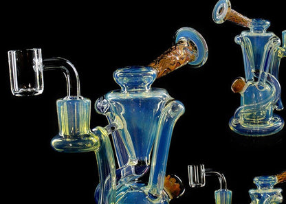 Phoenix Star Glass Recycler Silver Fumed, showerhead  6.5 Inch