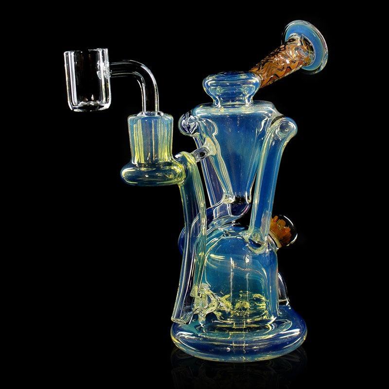 Phoenix Star Glass Recycler Silver Fumed, showerhead  6.5 Inch