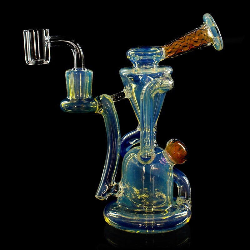 Phoenix Star Glass Recycler Silver Fumed, showerhead  6.5 Inch