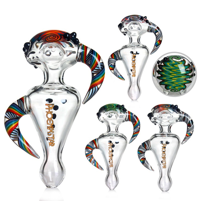 Phoenix Star  Hand Pipe Color Glass With Helix Function