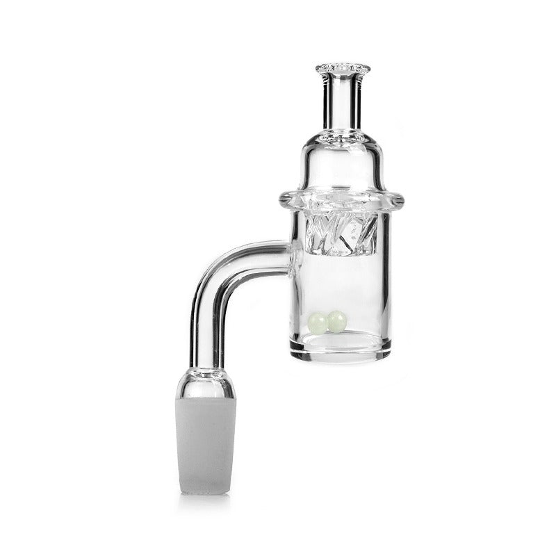 Phoenix Star 25mm Quartz Banger with Helix Cap | 14mm Male &amp; Female | Glow-in-the-Dark Marbles