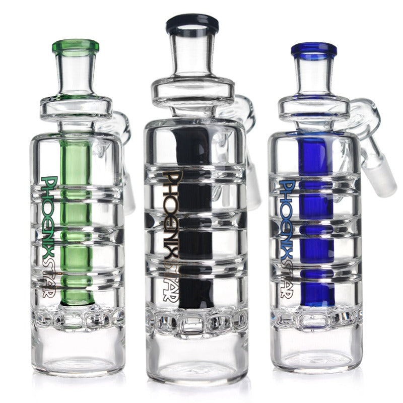 Phoenix Star Ash Catcher พร้อม Matrix Perc ขนาด 14 มม. 45° และ 18 มม. 90° ทำจากแก้วโบโรซิลิเกต