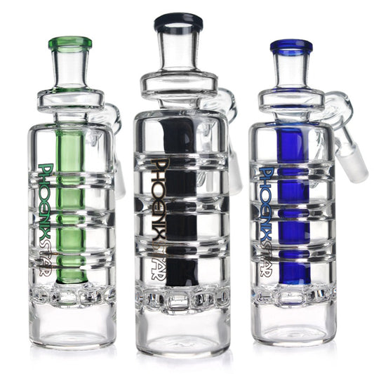 Phoenix Star Ash Catcher with Matrix Perc  14mm 45° & 18mm 90° Borosilicate Glass