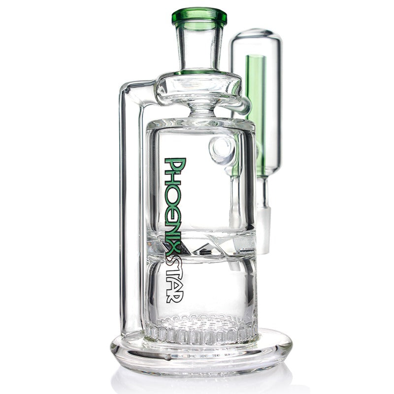 Phoenix Star Ash Catcher 14 มม. 90° พร้อม Turbine & Honeycomb Perc กรองสองชั้น แก้ว