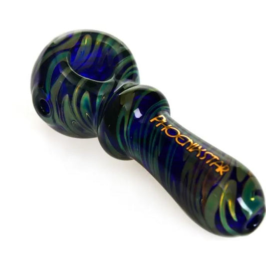 Phoenix Star Hand Pipe with 7-hole Glass Filter Screen & American Color Rod 4 Inches