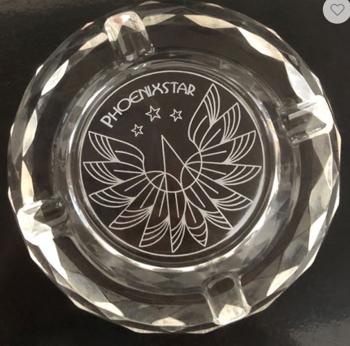Phoenix Star Glass Ashtray – Gift Box 115 mm