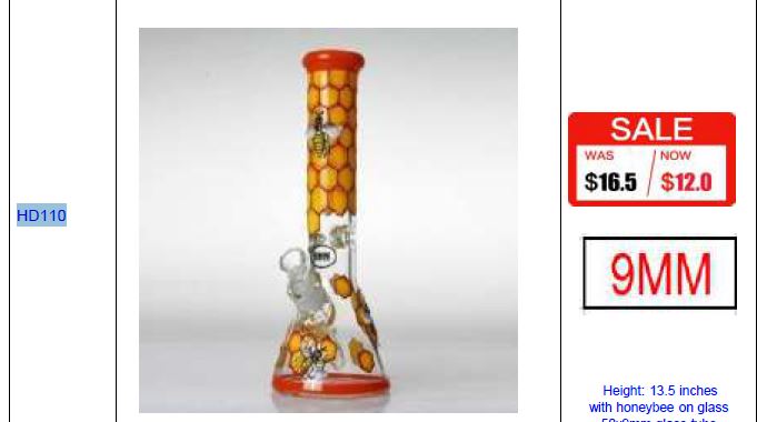 Phoenix Star Honeybee Bong 34 cm 9 mm Beaker