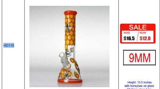 Phoenix Star Honeybee Bong 34 cm 9 mm Beaker